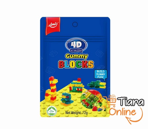 [1443742] AMOS - 4D GUMMY BLOCKS : 72 GR