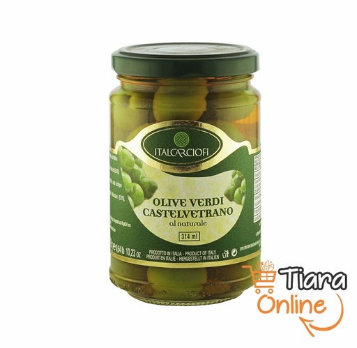 [1013869] ITALCARCIOFI - GREEN OLIVE PITTED : 314 ML