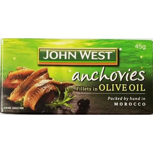 [1093533] JOHN WEST - ANCHOVIES OLIVE OIL : 45 GR