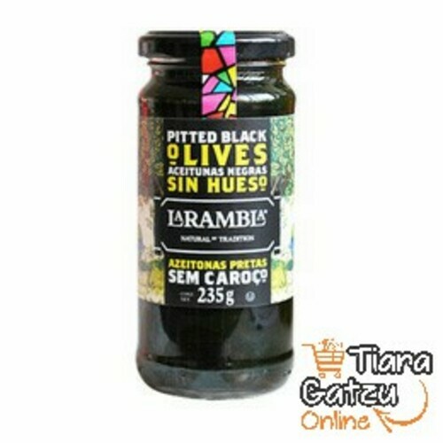 [1013522] LA RAMBLA - PITTED BLACK OLIVES : 235 GR