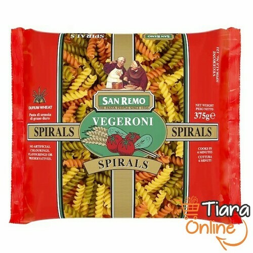 [1183882] SAN REMO - VEGERONI SPIRALS : 375 GR